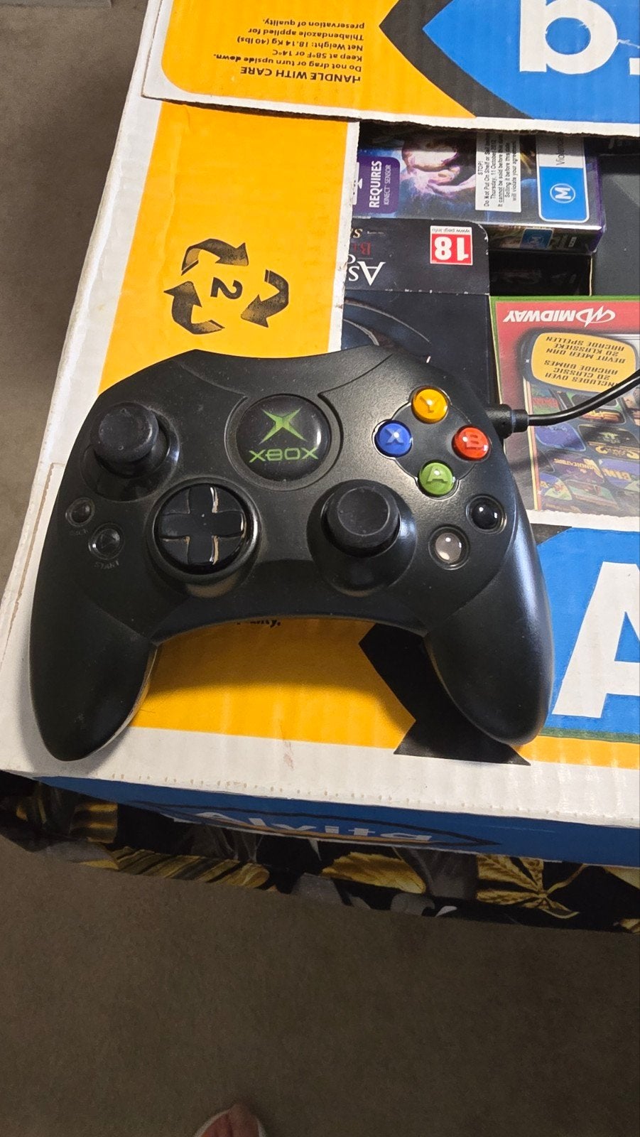Xbox controller, Ophalen of Verzenden, Gebruikt, Controller, Xbox Original