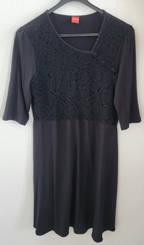 Jurk boven de knie, kleur zwart,maat m, merk olsen, Maat 38/40 (M), Olsen, Zwart, Ophalen of Verzenden