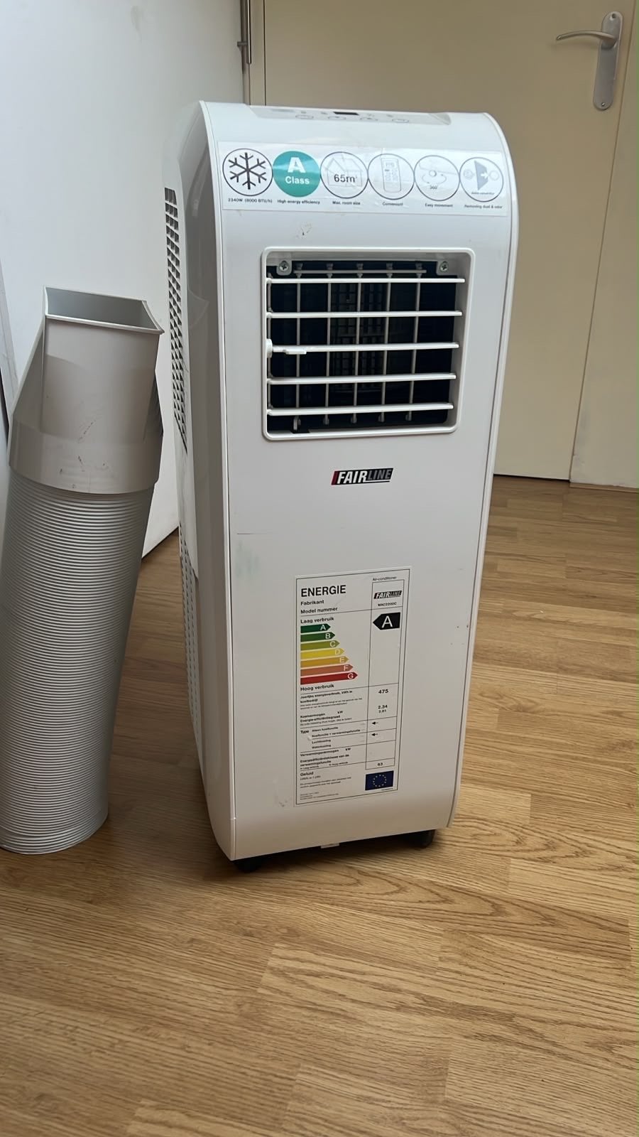 Fairline Mobiele Airco - Energieklasse A, Witgoed en Apparatuur, Airco's, Ophalen, Gebruikt, Minder dan 60 m³, 3 snelheden of meer