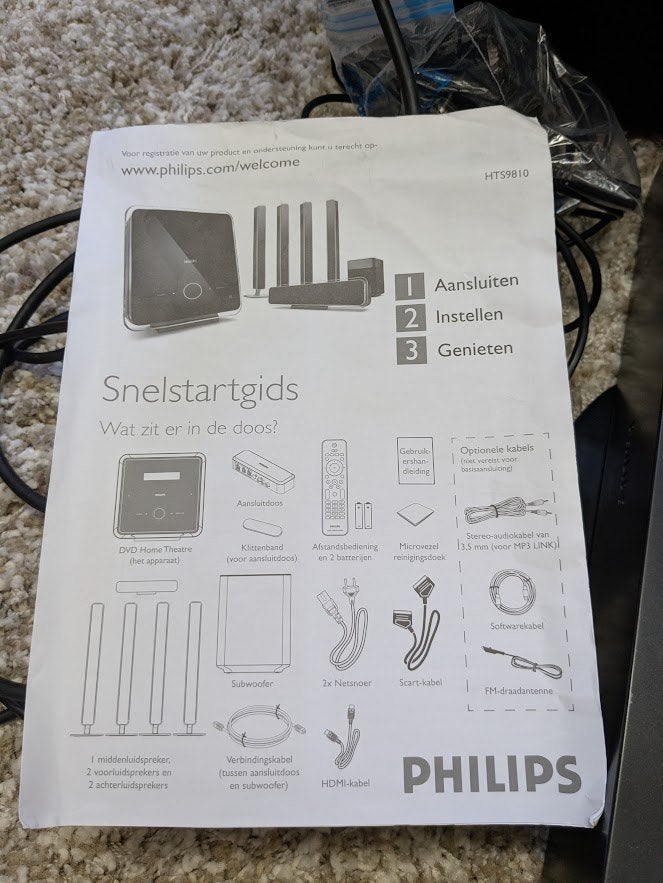 Philips HTS 9810 " home theather systeem" 9.1, Ophalen, Philips, Soundbar, 70 watt of meer
