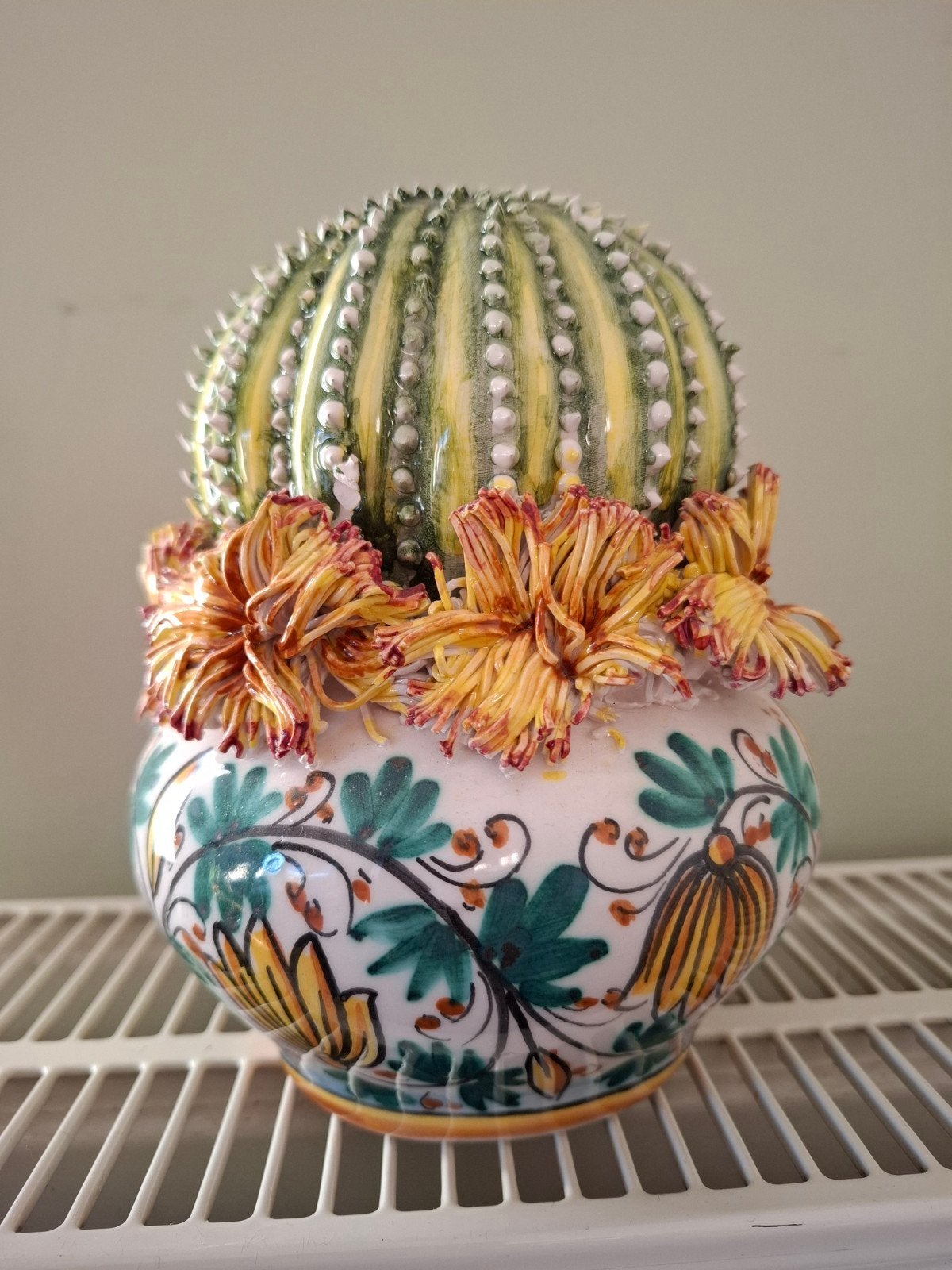 Cactus van keramiek uit Sicilië, Meerkleurig, Nieuw, Mediterraans, Ophalen of Verzenden