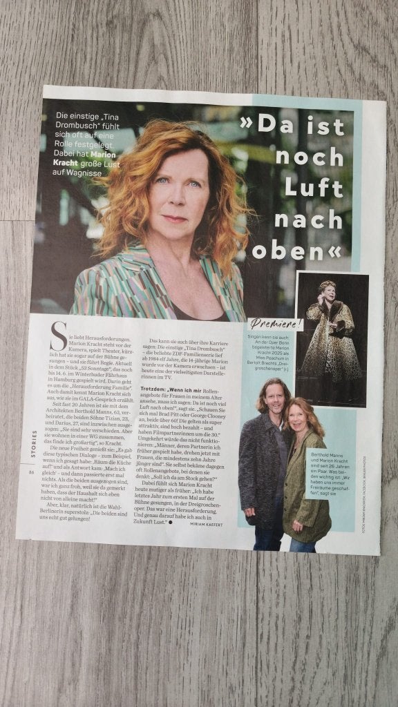 Marion Kracht 1 pagina uit Duits Gala magazine 2026, Verzenden, Zo goed als nieuw, Film, Overige typen