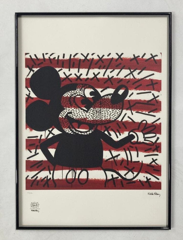 Keith Haring : litho op groot formaat, Ophalen of Verzenden