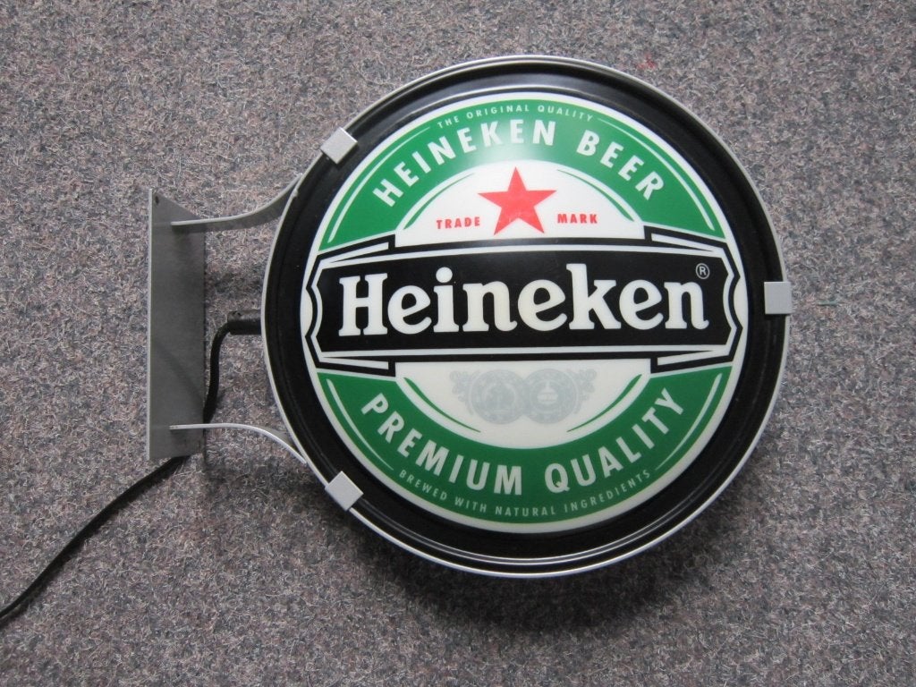 HEINEKEN BIER LAMP LICHTRECLAME, Verzamelen, Biermerken, Ophalen, Zo goed als nieuw, Overige typen, Heineken