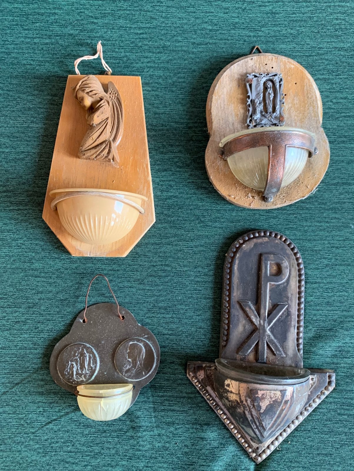 Vintage wijwater bakjes, houders, vaatjes, Antiek en Kunst, Ophalen of Verzenden