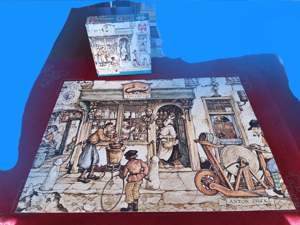 Puzzel Anton Pieck 950 stukjes Apotheek merk Jumbo, Ophalen of Verzenden, 500 t/m 1500 stukjes, Zo goed als nieuw