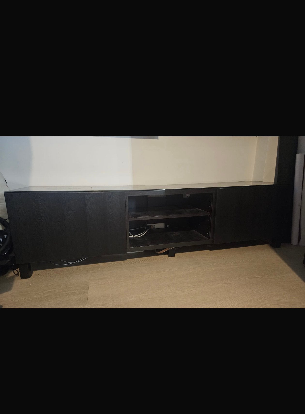Besta ikea TV meubel zgan inclusief 2 lades zwart 180 cm, Huis en Inrichting, Ophalen, Ikea, Ikea, 150 tot 200 cm