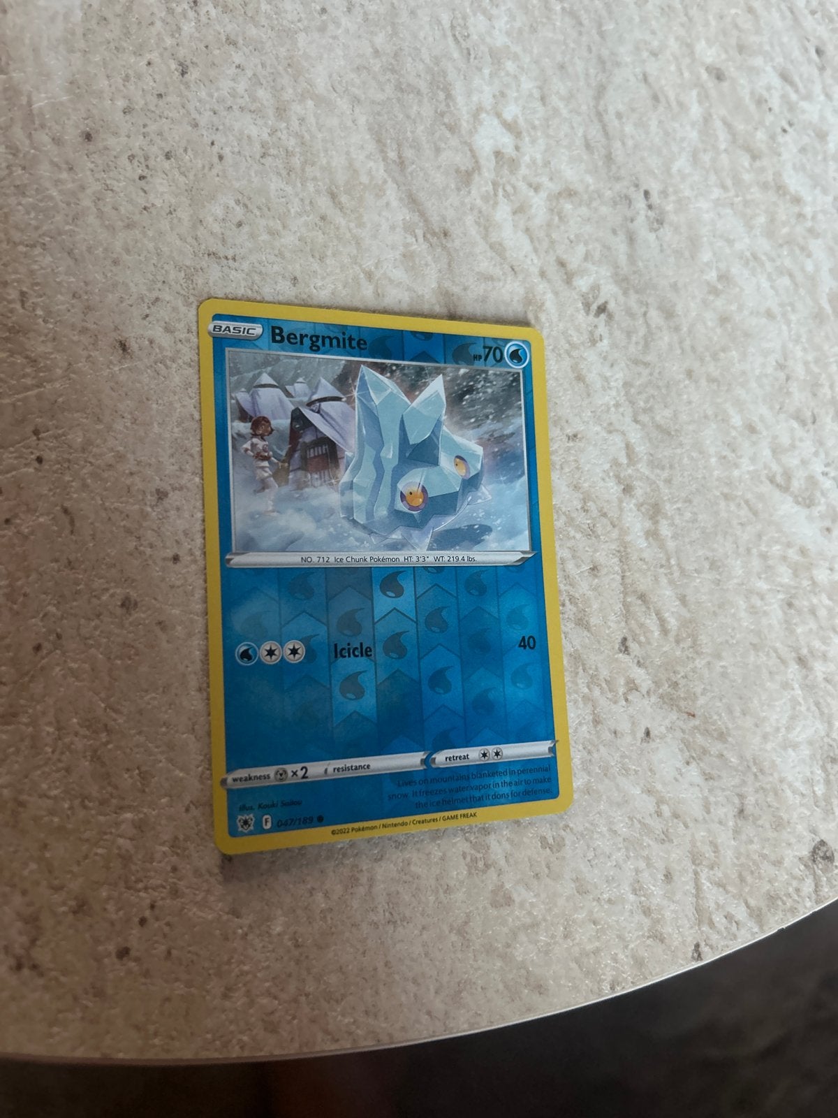 Bergmite ASR Pokémon Kaart, Ophalen of Verzenden, Zo goed als nieuw, Losse kaart
