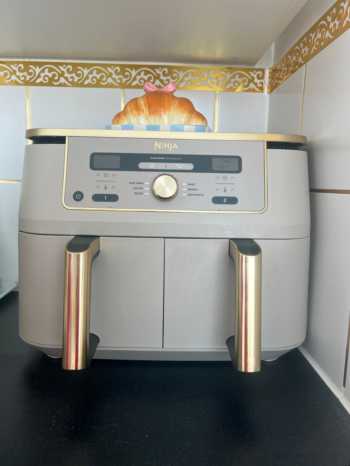 Ninja Foodi Dual Zone Airfryer stone gold- Zo goed als nieuw, Ophalen, Zo goed als nieuw, Airfryer, 1500 gram of meer