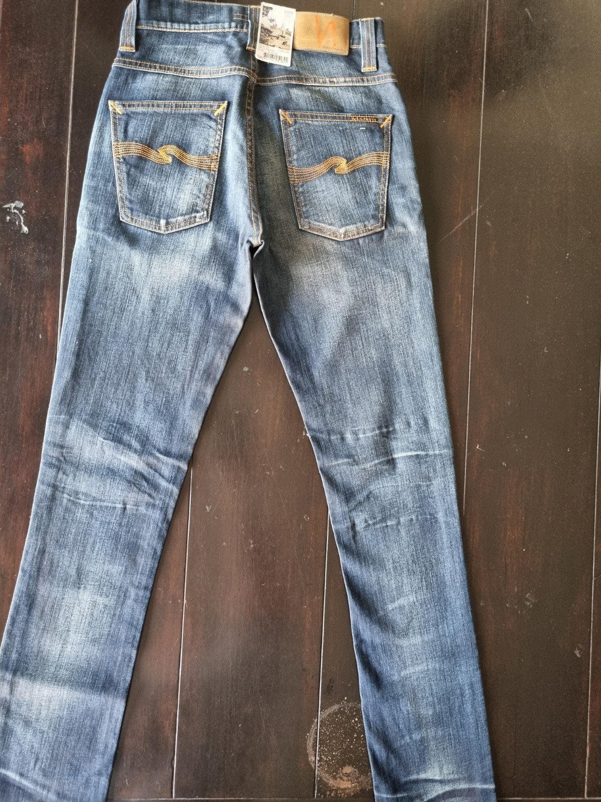 NIEUWE NUDIE GRIM TIM SLIM STRETCH TAPERED JEANS SIZE 28/32, Blauw, Nieuw, W32 (confectie 46) of kleiner, Ophalen of Verzenden