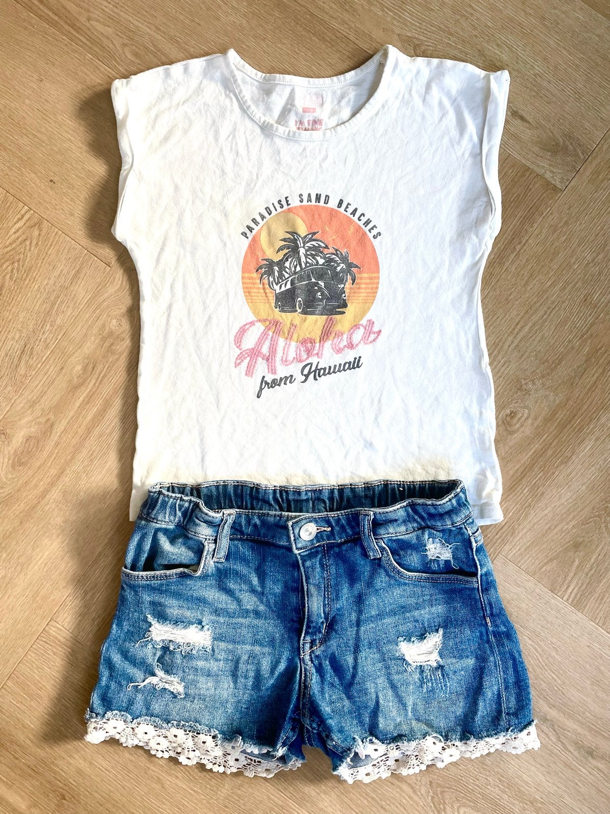 Zomers shirt aloha maat 128, Verzenden, Zo goed als nieuw, Meisje, Shirt of Longsleeve