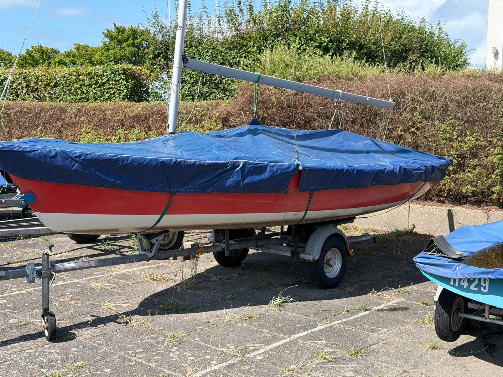 Laser 16 met wegtrailer, Watersport en Boten, Open zeilboten, Ophalen, Gebruikt