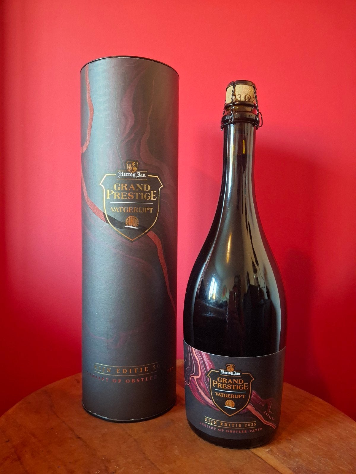 Hertog Jan Grand Prestige Vatgerijpt 2025 - Obstler, Verzamelen, Biermerken, Ophalen of Verzenden, Nieuw, Flesje(s), Hertog Jan