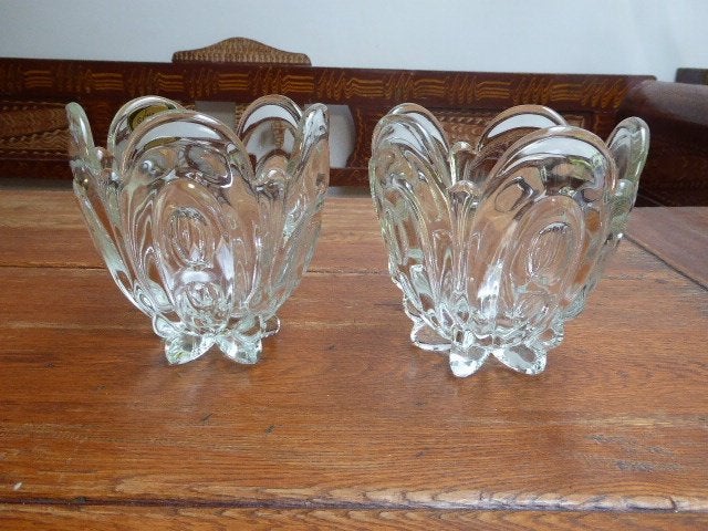 2 vintage persglazen vazen, Lux Glass Oostenrijk, Ophalen of Verzenden