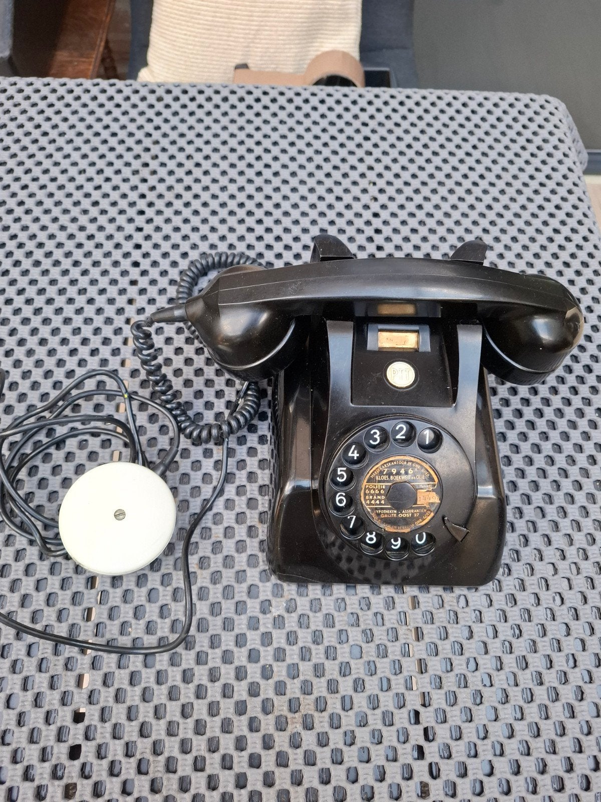 Vintage PTT Telefoon met Draaischijf - Zwart Bakeliet, Telecommunicatie, Vaste telefoons | Niet Draadloos, Ophalen of Verzenden