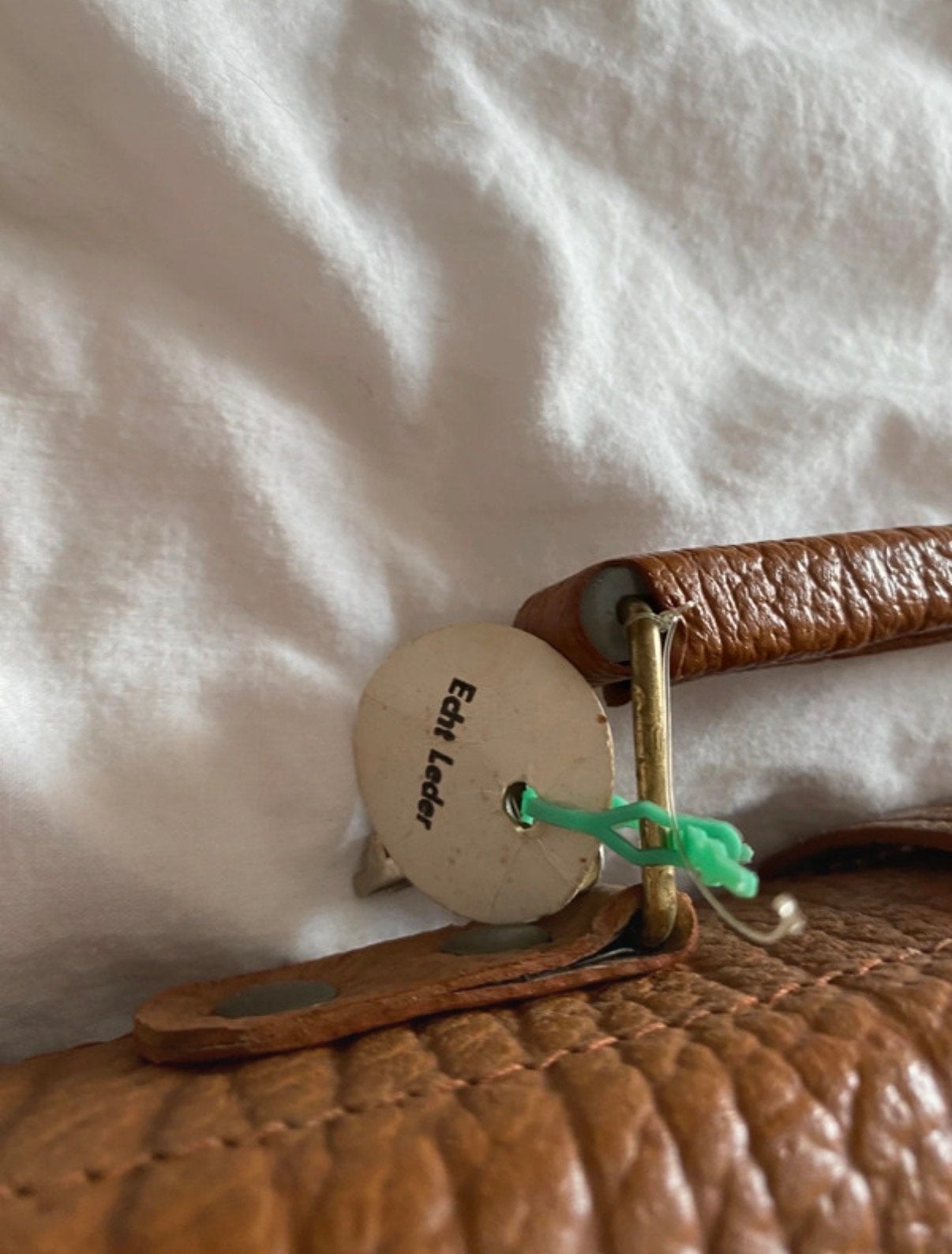 Vintage Leren Aktetas met Sleutels - Echt Leer, Antiek en Kunst, Ophalen of Verzenden