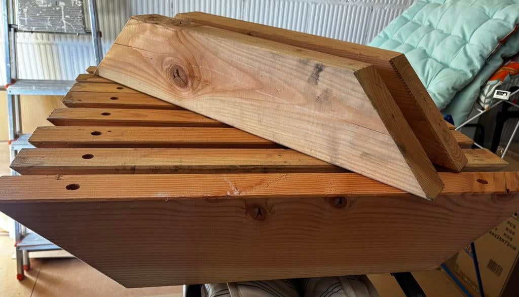 Douglas schoren voorgeboord 5 st Nieuw €20,-, Doe-het-zelf en Verbouw, Hout en Planken, Ophalen, Zo goed als nieuw, Balk, Overige houtsoorten