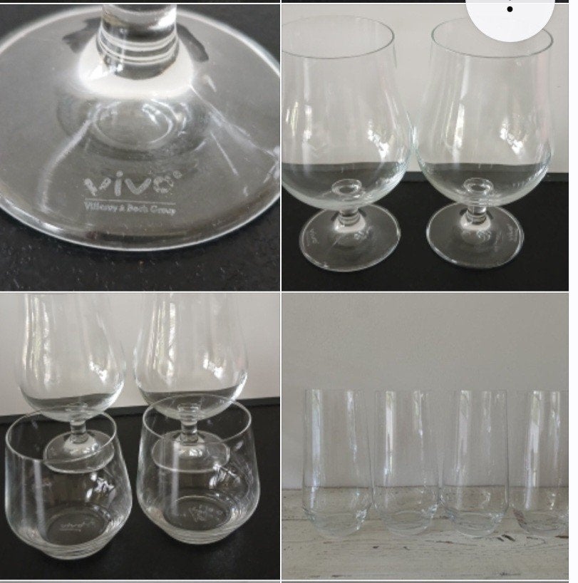 Vivo glazen kristal, -8 stuks: 2 bier, 2 whisky, 4 longdrink, Huis en Inrichting, Glas of Glazen, Ophalen of Verzenden, Overige stijlen