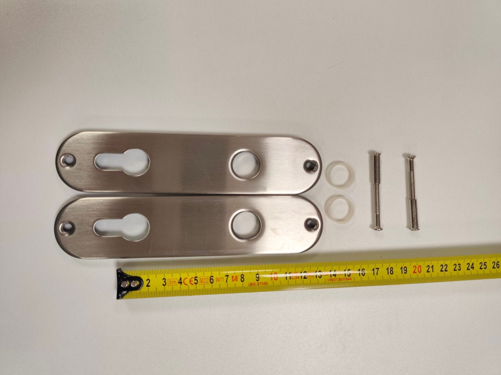 Deurbeslag / Backplate Set - Geborsteld RVS, PC92 (2 stuks), Ophalen of Verzenden