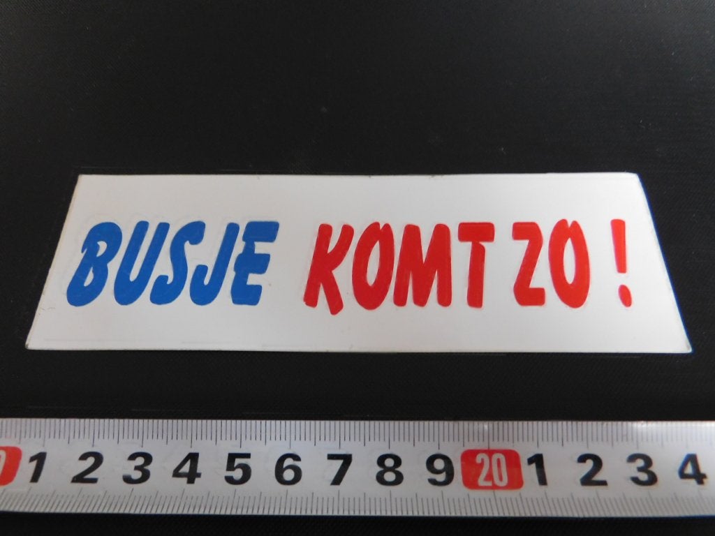 sticker busje komt zo !, Ophalen, Zo goed als nieuw