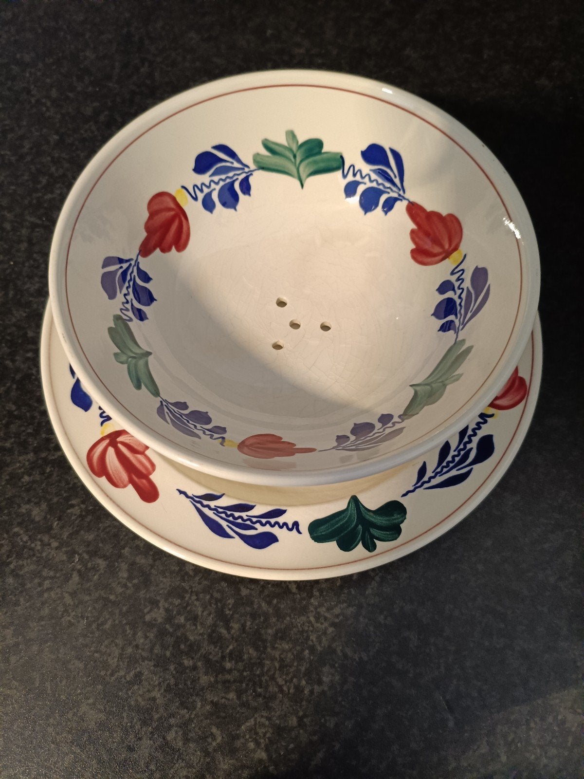 B.bont fruitschaal vintage met bord, Ophalen
