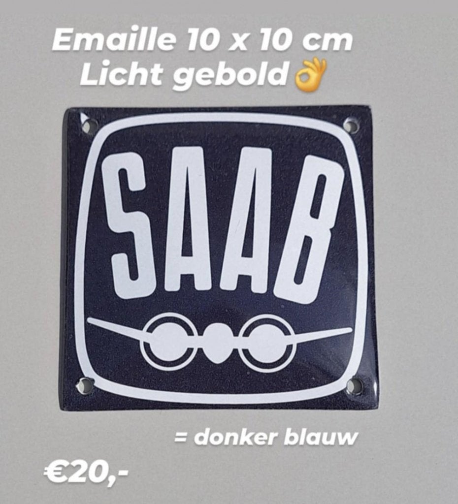 Nieuw Saab emaille bord, bordje., Verzamelen, Merken en Reclamevoorwerpen, Reclamebord, ., Nieuw, Ophalen of Verzenden