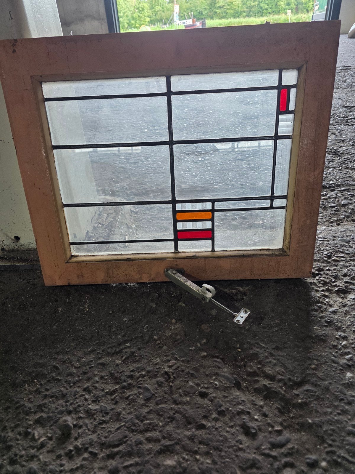 4 stuks glas in lood raam, Ophalen, Gevelraam of Ruit, Gebruikt, Minder dan 80 cm