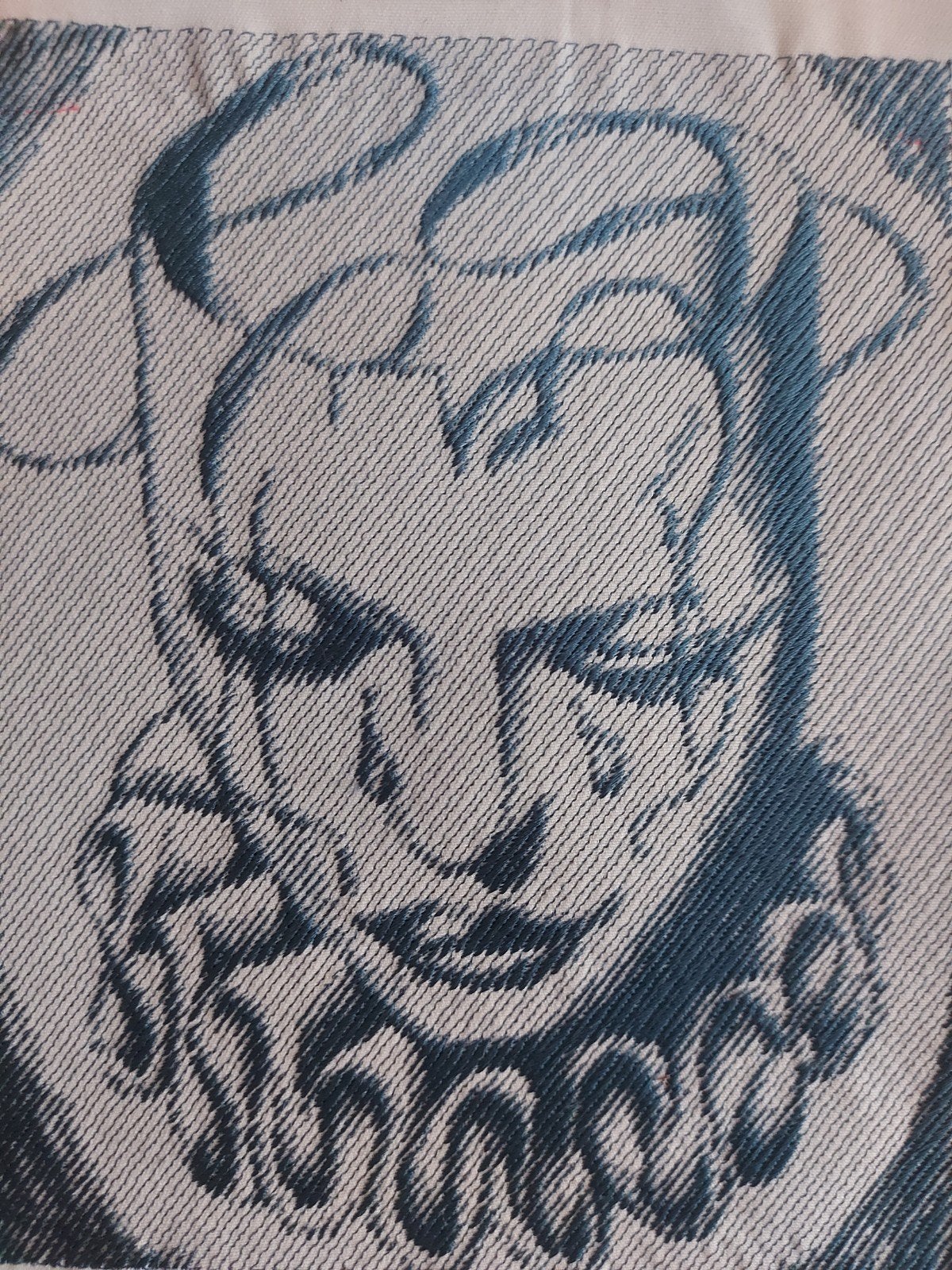 Geborduurde Treurige Clown op Stof - 50x50cm, Hobby en Vrije tijd, Stoffen en Lappen, Ophalen of Verzenden, Nieuw