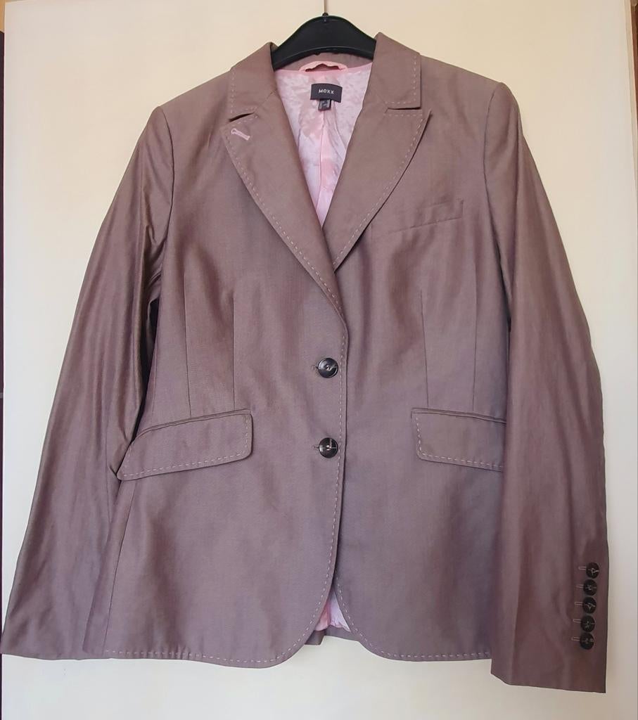 Mexx damespak: blazer en pantalon, Mexx, Bruin, Maat 42/44 (L), Ophalen of Verzenden