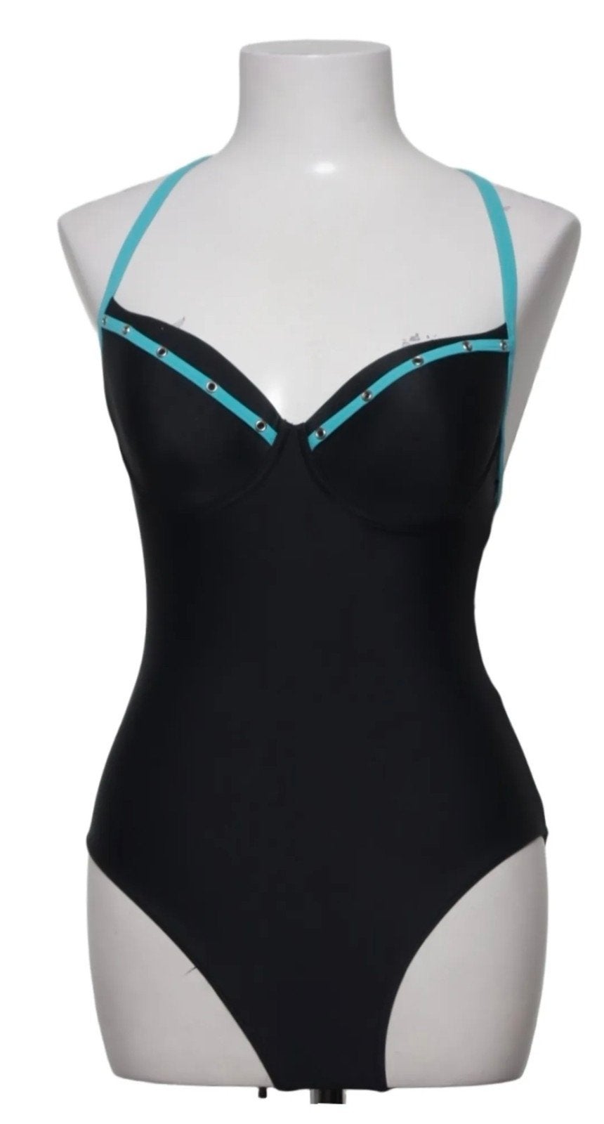 Marlies Dekkers Badpak 75C Zwart/Turquoise, Kleding | Dames, Badmode en Zwemkleding, Marlies Dekkers, Zwart, Badpak, Ophalen of Verzenden