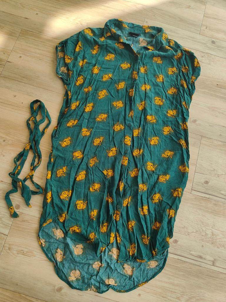 Monkl viscose blouse/jurk met poezen print - Maat XS poes, Monkl, Ophalen of Verzenden, Maat 34 (XS) of kleiner, Gedragen