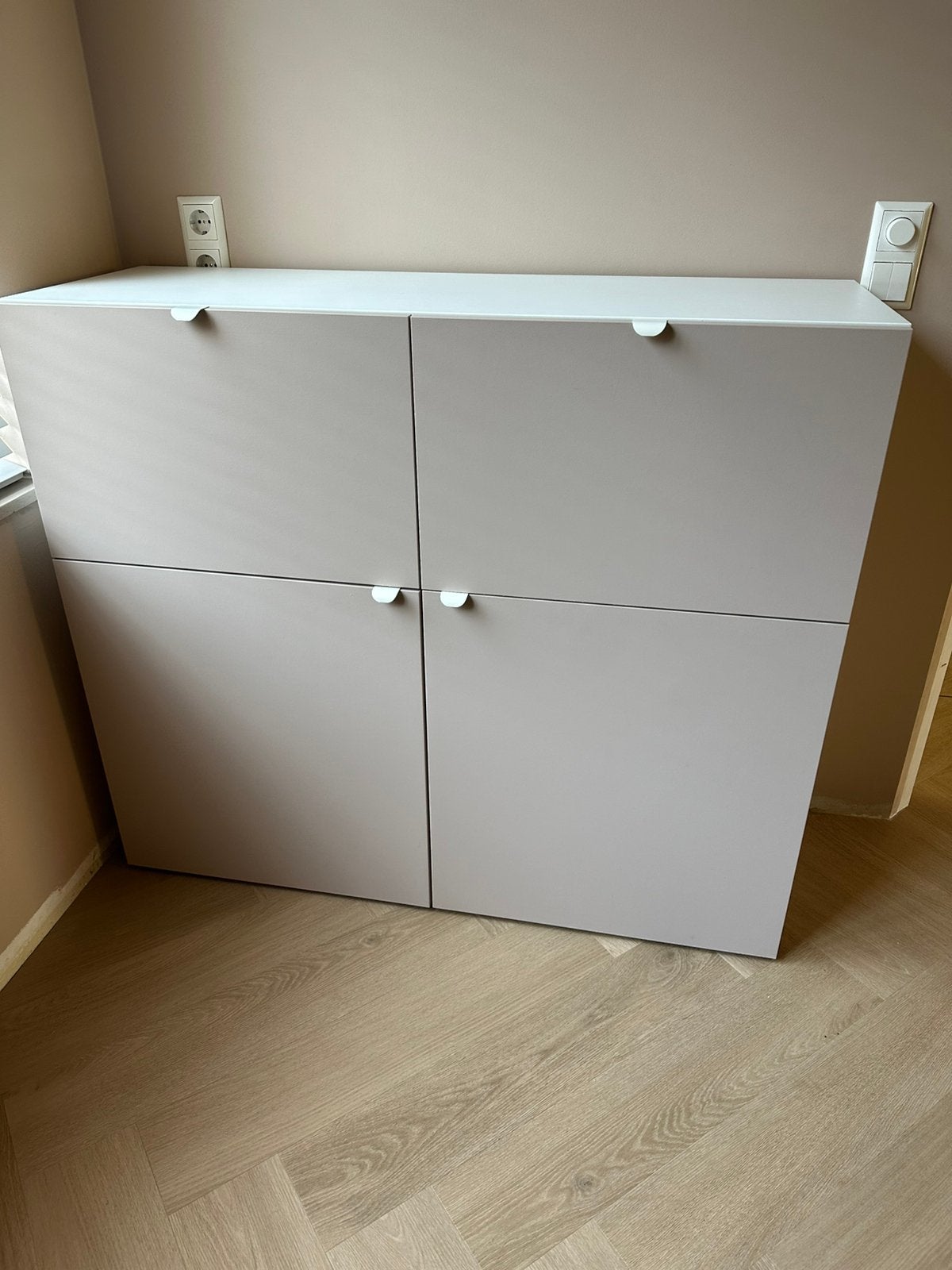 IKEA BESTA kast 120x42x103,5 deuren + lades roze beige, Ophalen, Zo goed als nieuw, 25 tot 50 cm, Overige houtsoorten