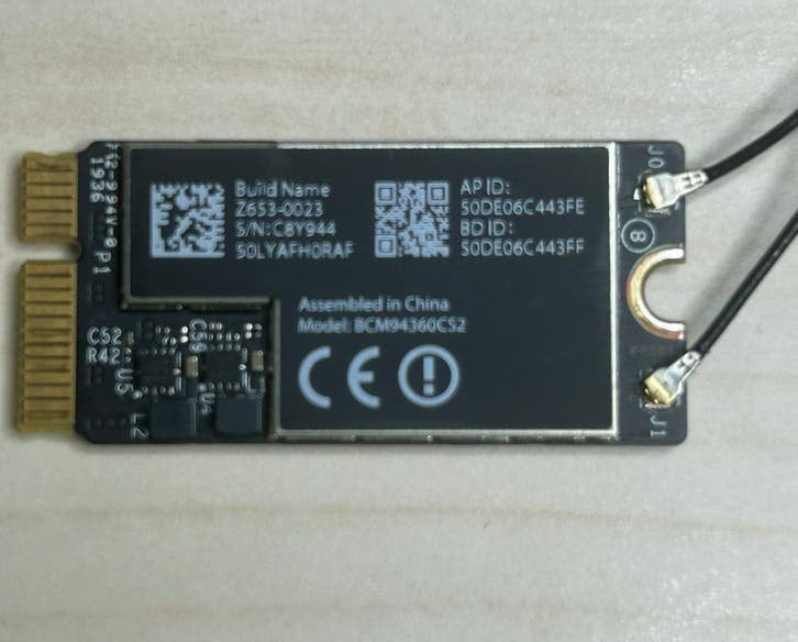 Originele Apple Broadcom BCM94360CS2 WiFi + Bluetooth kaart, Ophalen of Verzenden, Gebruikt, Intern