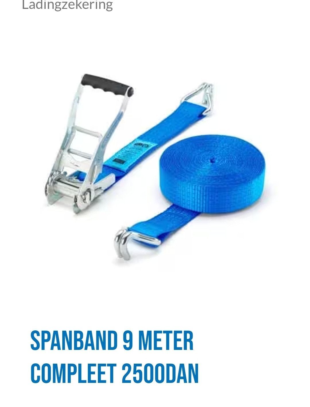 Spanband 9 meter compleet 2500daN, Ophalen