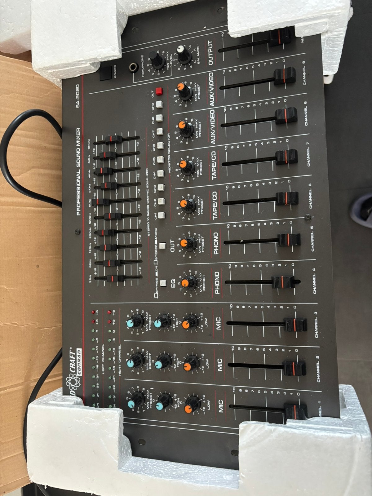 Soundcraft Conrad SA-2020 mengpaneel Sound Mixer, Ophalen, Gebruikt, 5 tot 10 kanalen, Microfooningang