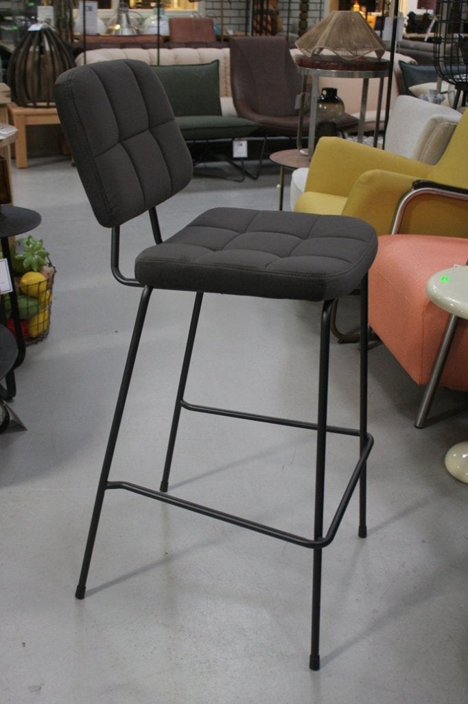 Leuke barstoelen barkrukken metaal stof velvet antraciet 19x, Huis en Inrichting, Barkrukken, Ophalen, 5 krukken of meer, Met voetsteun