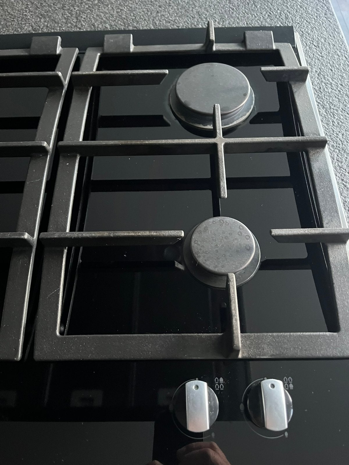 Mooie 5 pits zwartglazen gaskookplaat, Ophalen, Zo goed als nieuw, Inbouw, Gas