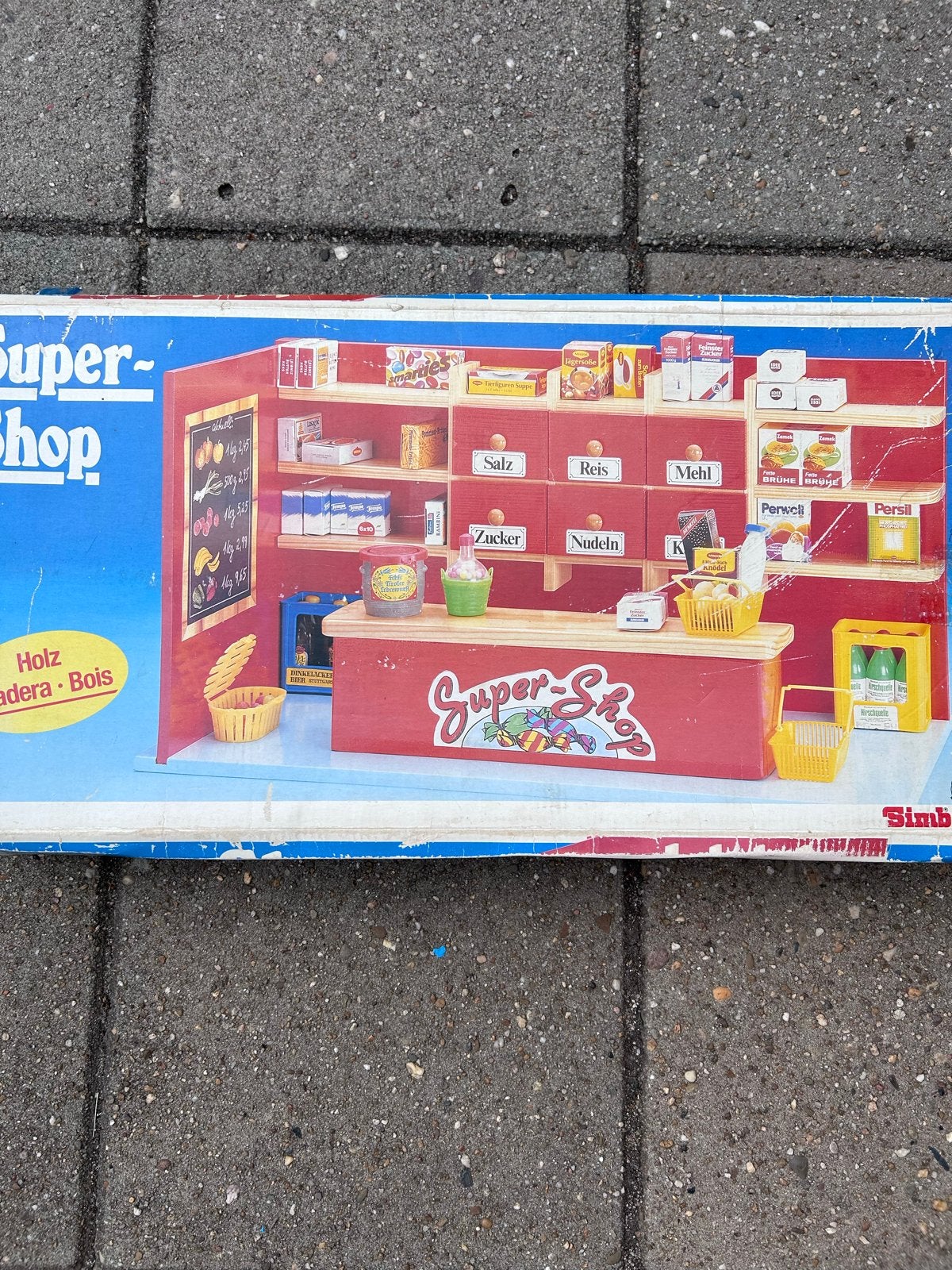 Vintage Houten Supermarkt Speelset - Super-Shop, Ophalen of Verzenden, Gebruikt, Jongen of Meisje