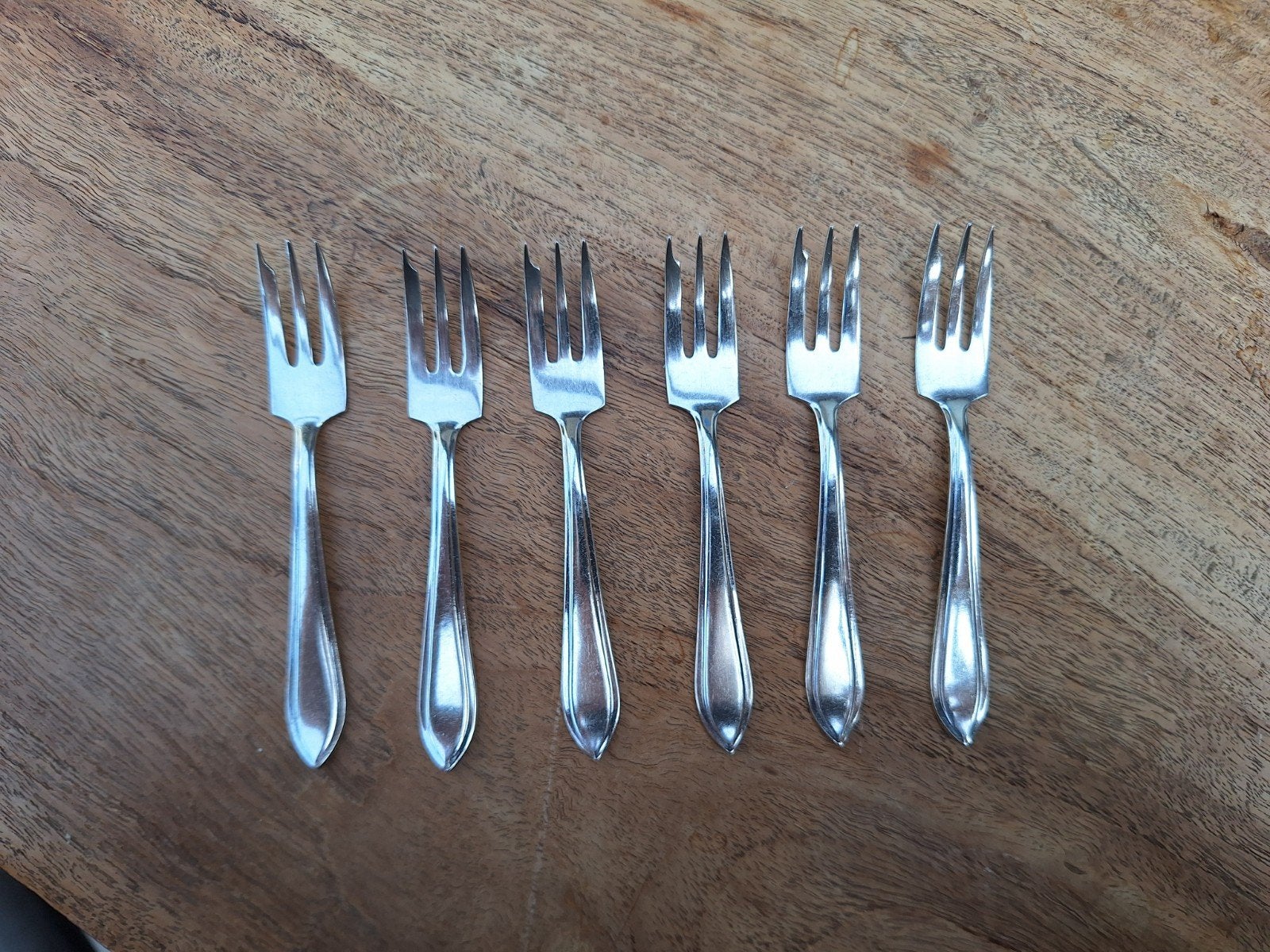 Vintage Sola verzilverde gebaksvorkjes - set van 6, Ophalen of Verzenden