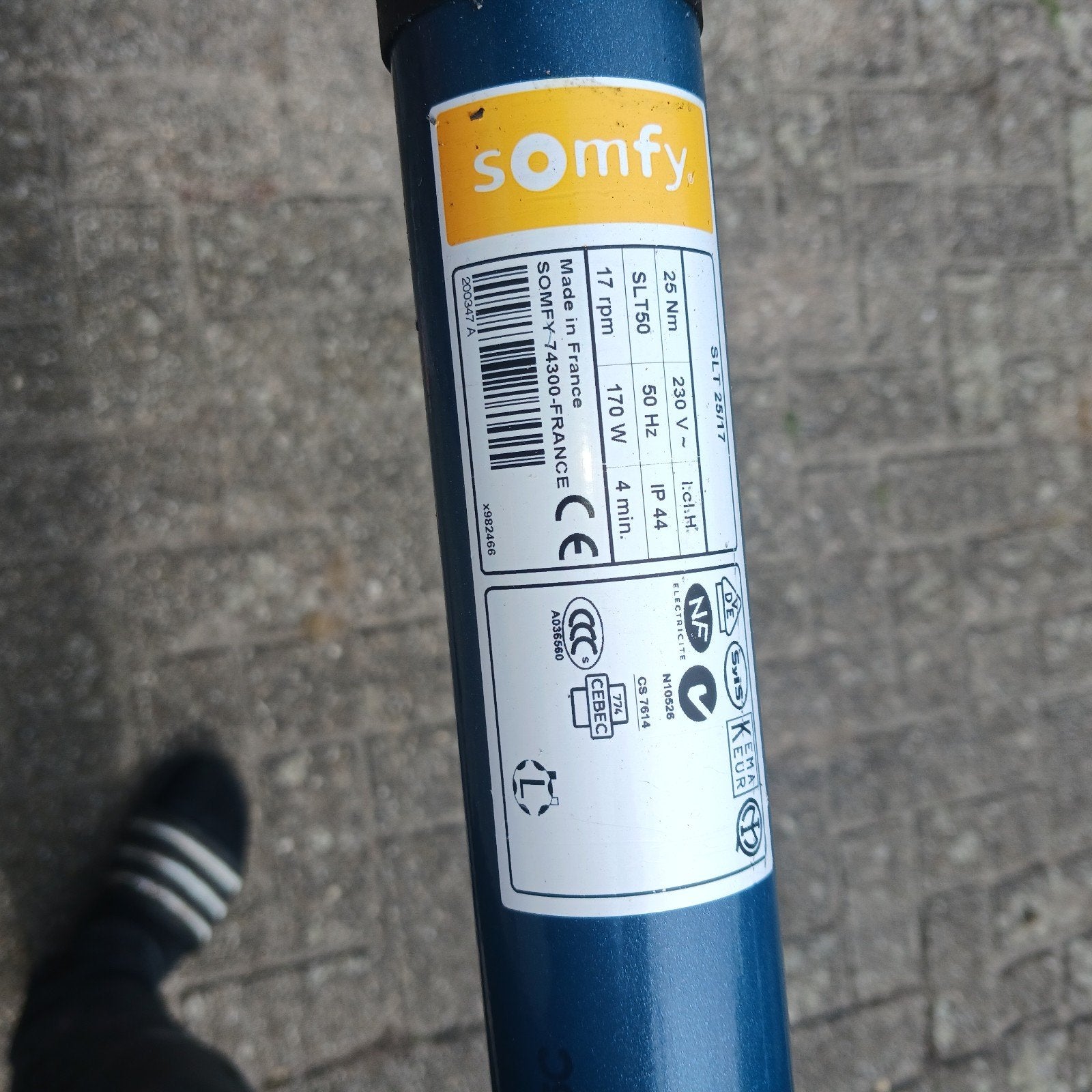 Motor zonnescherm, Ophalen of Verzenden, Wit, Minder dan 100 cm, Minder dan 100 cm