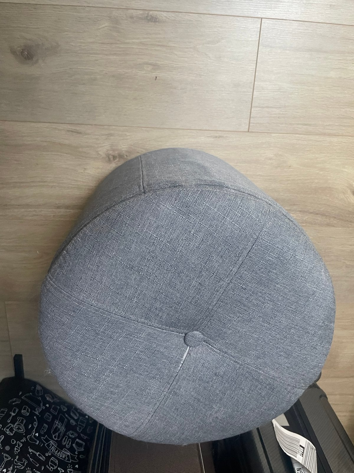Poef met opbergruimte, Huis en Inrichting, Ophalen, Zo goed als nieuw, Rond, Minder dan 50 cm