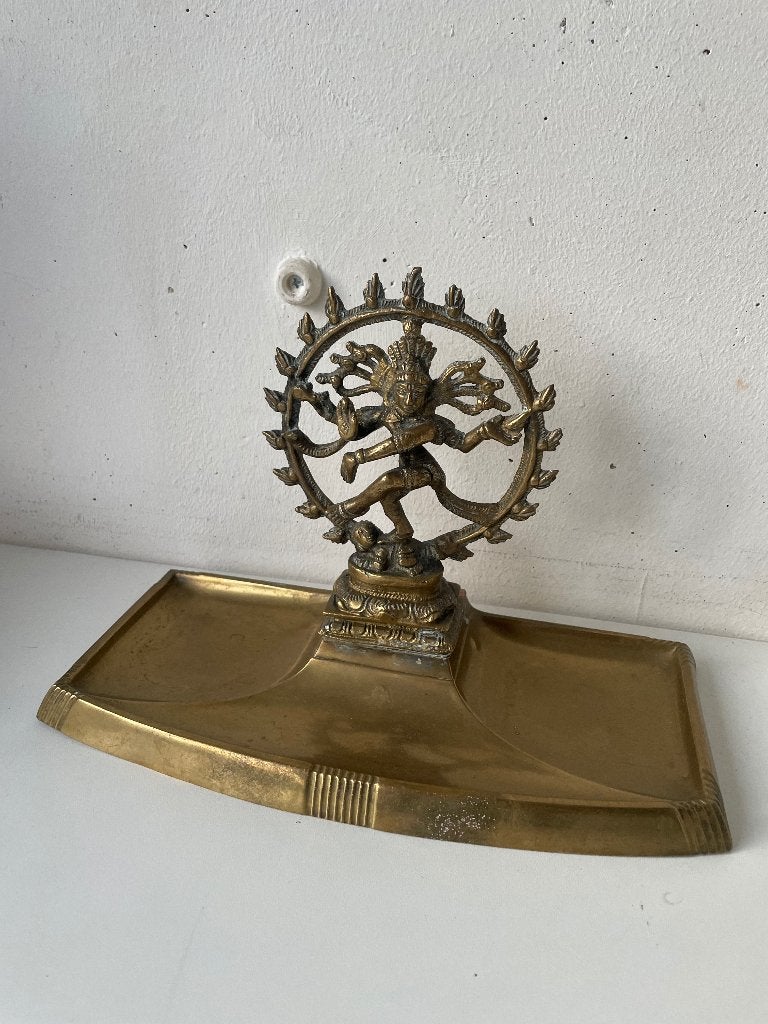 Messing brons beeld hindoe god Shiva, Verzamelen, Ophalen of Verzenden, Zo goed als nieuw, Religie