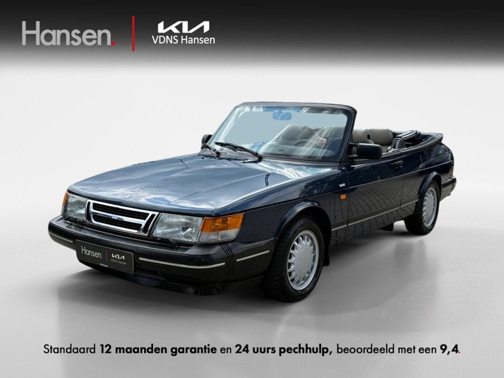 Saab 900 Cabrio 2.0 S I 1e Eigenaar I Volledig dealeronderho, Auto's, Oldtimers, Cabriolet, Blauw, Bedrijf, Handgeschakeld