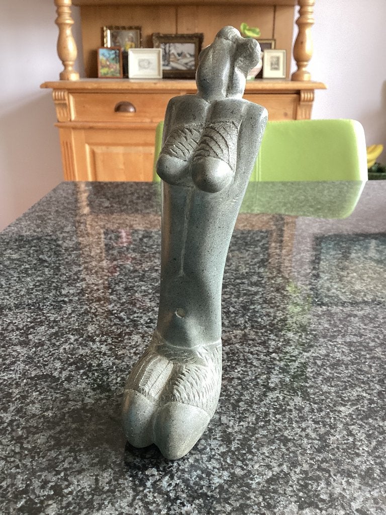 Beeld, steen, handgesneden, vrouw, naakt, vintage, Ophalen, Handgemaakt, Steen of Keramiek, Beeld
