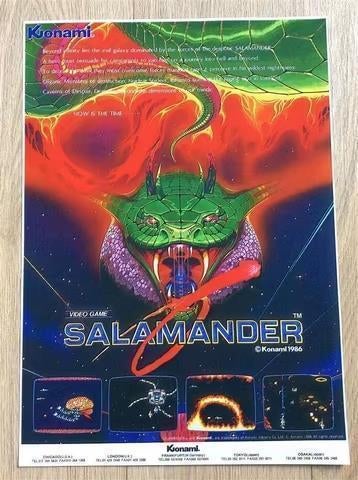 SALAMANDER KONAMI Retro Arcade Gameroom Affiche Poster ., Verzenden, Nieuw, A1 t/m A3, Film en Tv