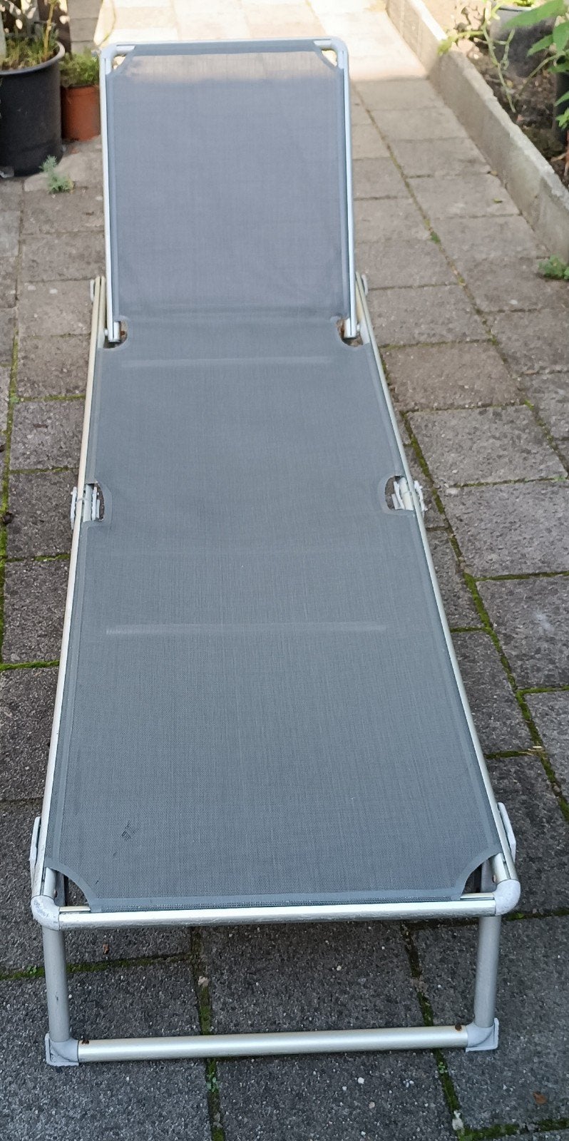 Ligbed Zonnebed 200x58x30 cm, Tuin en Terras, Ophalen, Gebruikt, Aluminium, Inklapbaar