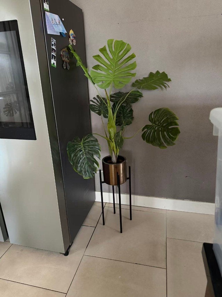 Kunstplant Monstera met pot, Huis en Inrichting, Woonaccessoires | Kunstplanten en Kunstbloemen, Ophalen, Groen, Kunstplant, 150 cm