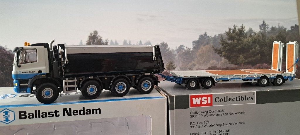 Mooie Ginaf kipper met dieplader Ballst Nedam  WSI, Ophalen of Verzenden, Zo goed als nieuw, Bus of Vrachtwagen, Wsi