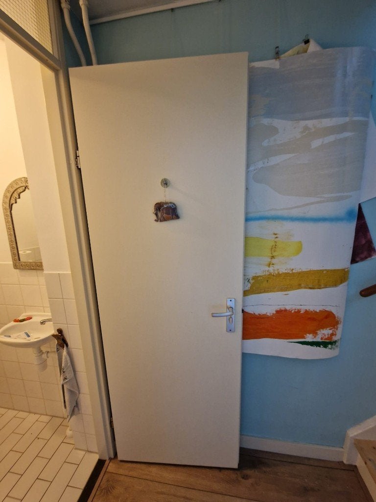 Zeven nette binnendeuren, opdek, grijs-wit, Ophalen, 80 tot 100 cm, Binnendeur, 200 tot 215 cm