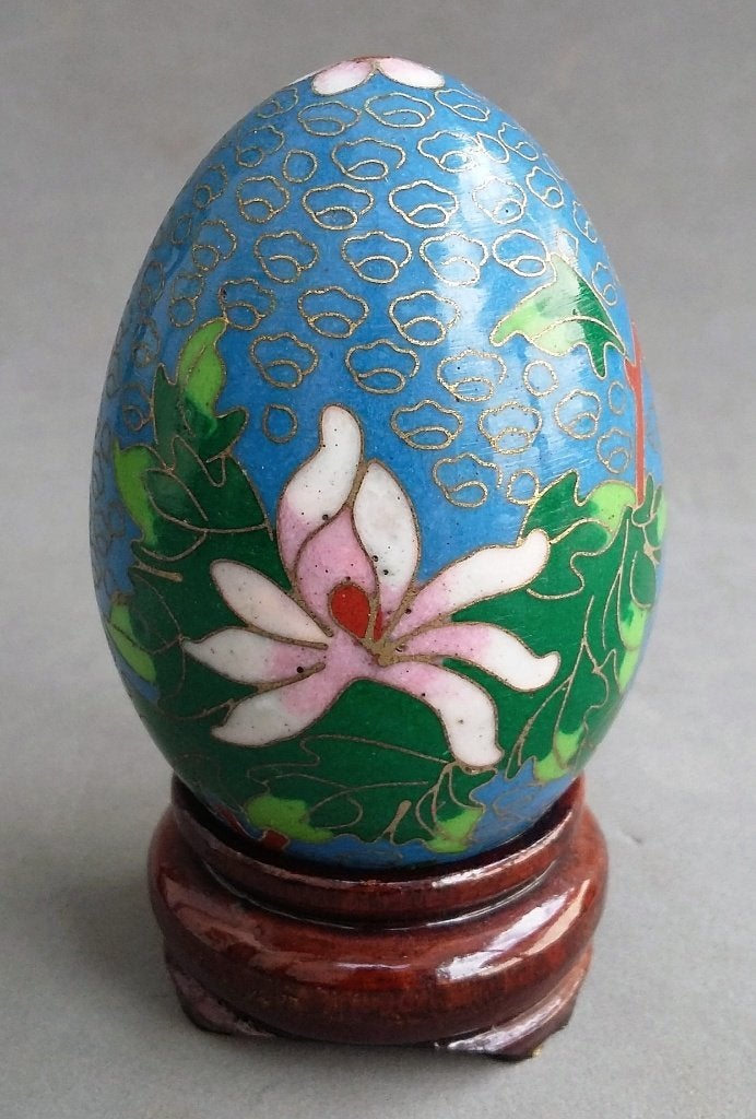 20 ste eeuw Chinese Cloisonne Ei Paasei Vogelei Glas Emaille, Ophalen of Verzenden